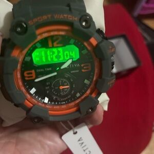 Ativa Green and Orange Sport Watch